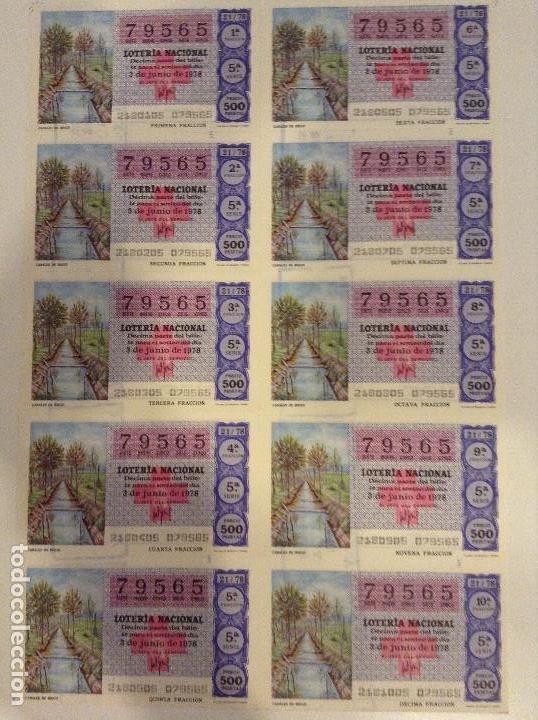 Lotteria Nationale Spagnola: BILLETE COMPLETO DE LOTERIA. 1978. 21/78. CANALES DE RIEGO. AD. N&ordm;4. DUQUE DE LA VICTORIA. C&Aacute;DIZ.