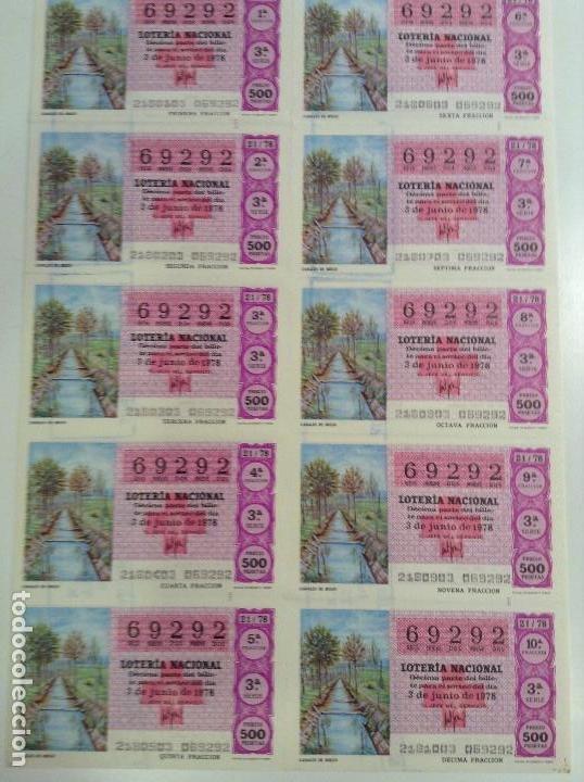 Loterie Nationale: BILLETE COMPLETO DE LOTERIA. 1978. 21/78.  CANALES DE RIEGO. AD. N&ordm;4. DUQUE DE LA VICTORIA. C&Aacute;DIZ.