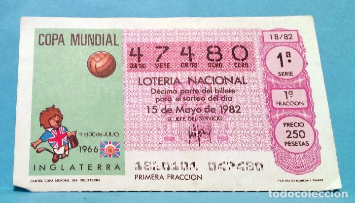 Loter&iacute;a nacional: LOTER&Iacute;A NACIONAL - 1982 - CARTEL COPA MUNDIAL 1966. INGLATERRA