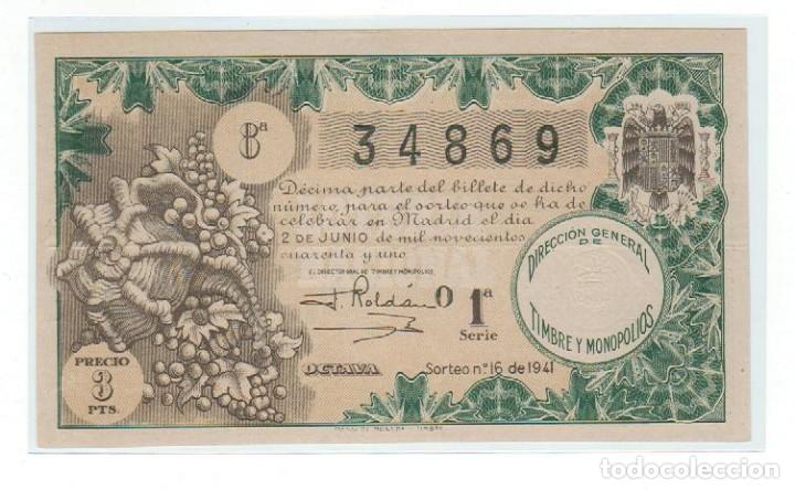 Lotaria Nacional: LOTERIA A&Ntilde;O 1941 SORTEO 16