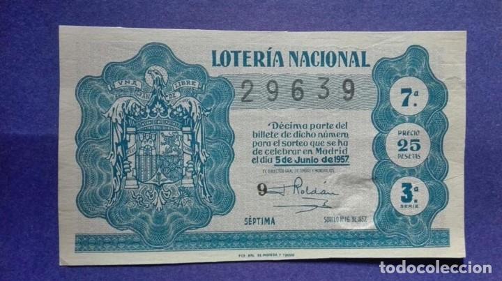Nationale spanische Lotterie: decimo de loteria de 1957 sorteo 16