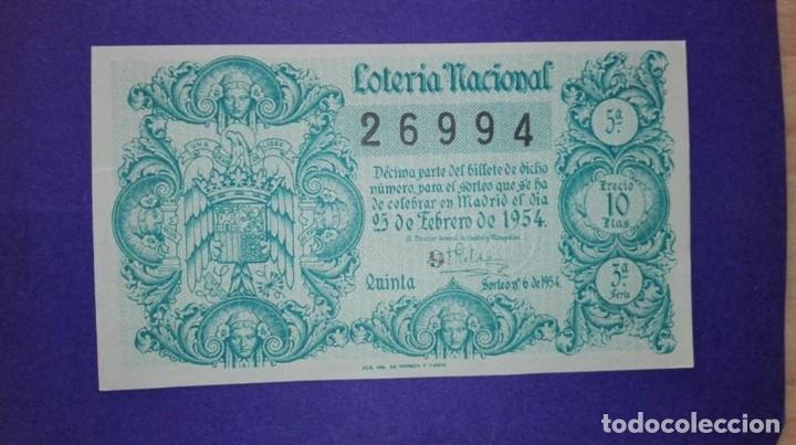 Nationale spanische Lotterie: decimo de loteria de 1954 sorteo 6