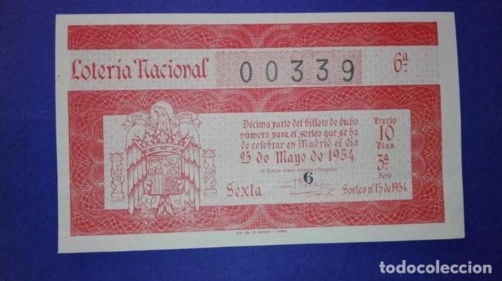 National Spanish Lottery: decimo de loteria de 1954 sorteo 15