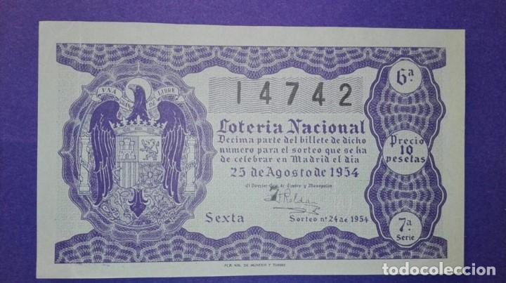 Nationale spanische Lotterie: decimo de loteria de 1954 sorteo 24