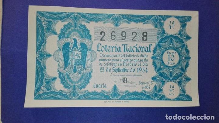 Nationale spanische Lotterie: decimo de loteria de 1954 sorteo 27