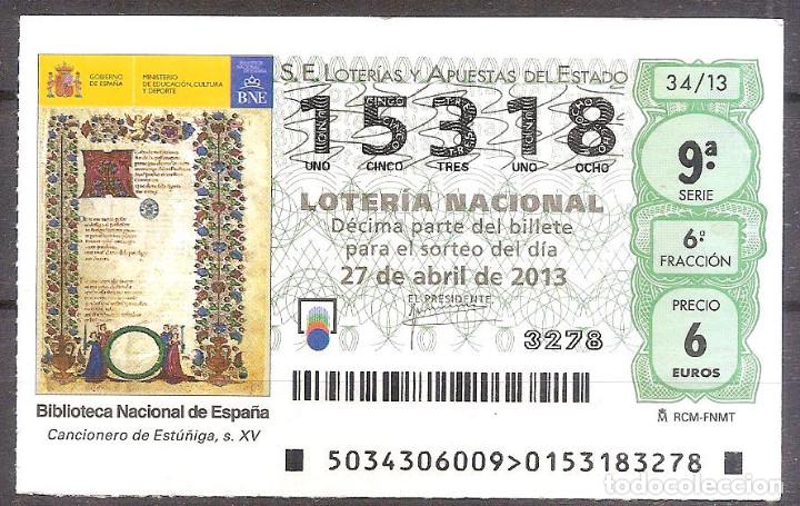 Loter&iacute;a Nacional: LOTERIA NACIONAL,27/04/2013.
