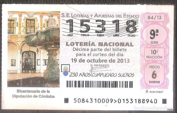 Nationale spanische Lotterie: LOTERIA NACIONAL,19/10/2013.