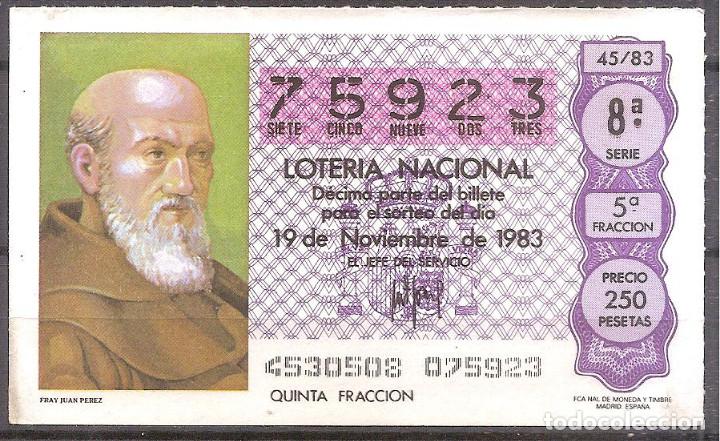 Loter&iacute;a Nacional: LOTERIA NACIONAL,19/11/1983.