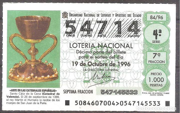 National Spanish Lottery: LOTERIA NACIONAL,19/10/1996.