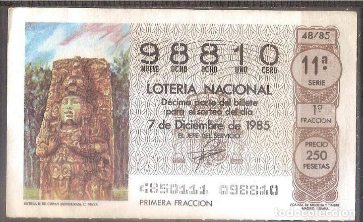 National Spanish Lottery: LOTERIA NACIONAL,07/12/1985.