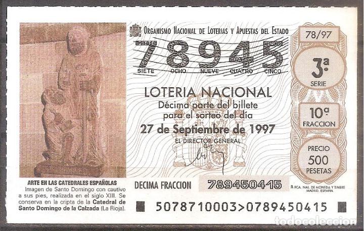National Spanish Lottery: LOTERIA NACIONAL,27/09/1997.