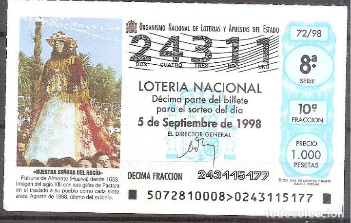 National Spanish Lottery: LOTERIA NACIONAL,05/09/1998.