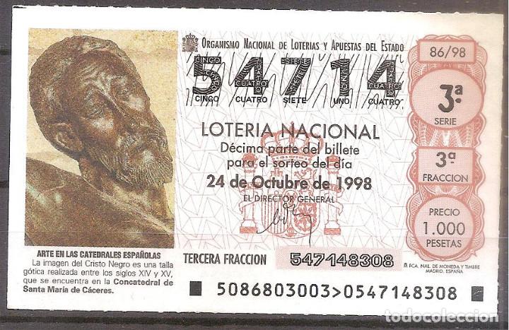 National Spanish Lottery: LOTERIA NACIONAL,24/10/1998.