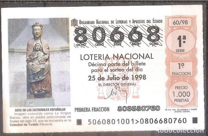 National Spanish Lottery: LOTERIA NACIONAL,25/07/1998.