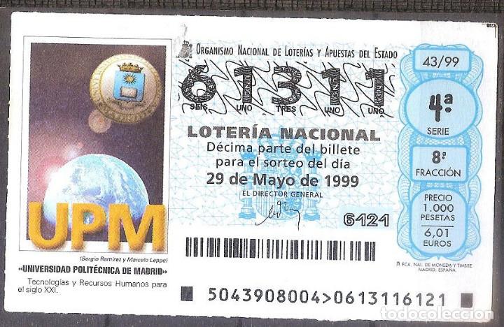Loter&iacute;a Nacional: LOTERIA NACIONAL,29/05/1999.