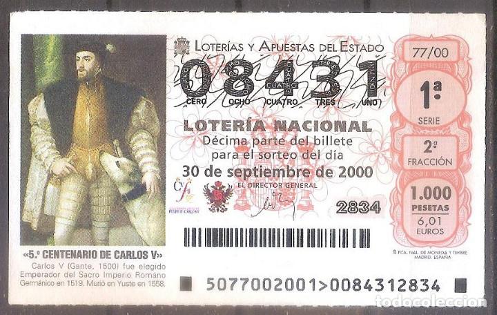 Loter&iacute;a Nacional: LOTERIA NACIONAL,30/09/2000.