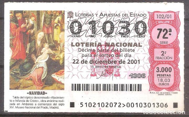 Loter&iacute;a Nacional: LOTERIA NACIONAL,22/12/2001.