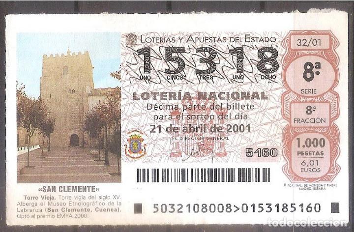 Loter&iacute;a Nacional: LOTERIA NACIONAL,21/04/2001.