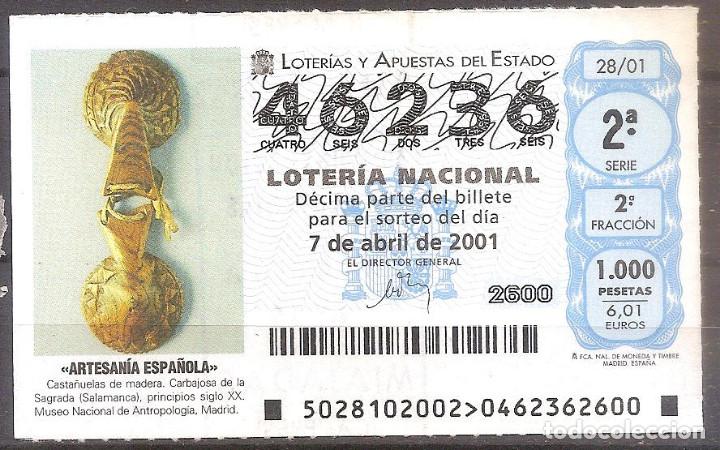Loter&iacute;a Nacional: LOTERIA NACIONAL,07/04/2001.