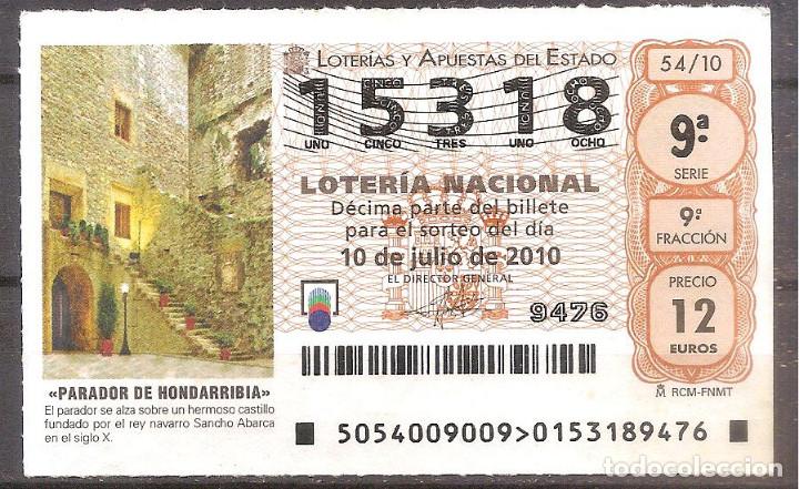 National Spanish Lottery: LOTERIA NACIONAL,10/07/2010.