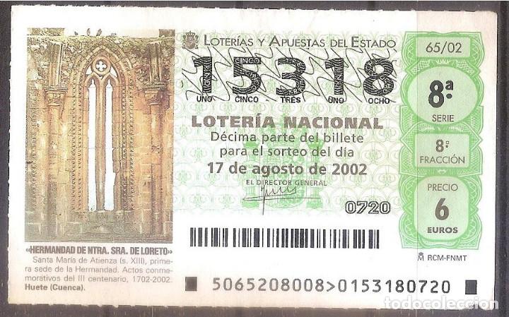 National Spanish Lottery: LOTERIA NACIONAL,17/08/2002.