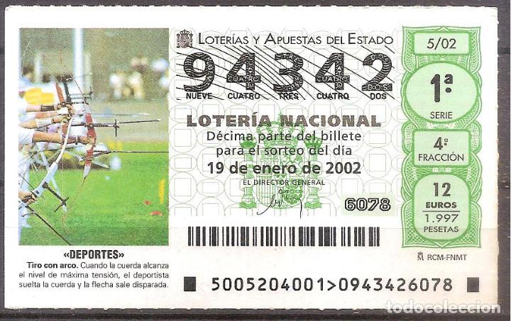 National Spanish Lottery: LOTERIA NACIONAL,19/01/2002.