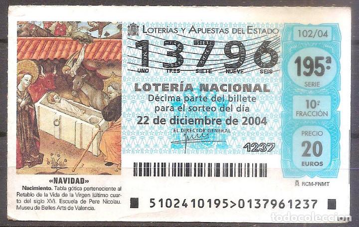 Lotaria Nacional: LOTERIA NACIONAL,22/12/2004.