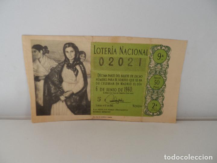 National Spanish Lottery: UN DECIMO LOTERIA NACIONAL SORTEO 06-06-1960