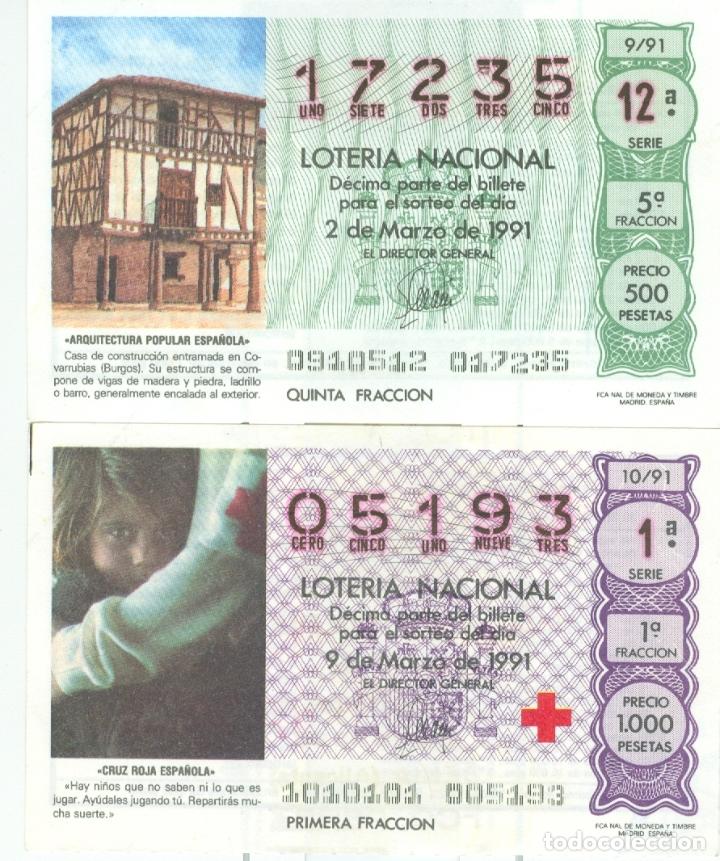 Nationale spanische Lotterie: A&Ntilde;O 1991 - SORTEO 9 (COVARRUBIAS - BURGOS) Y N&ordm; 10 (CRUZ ROJA ESPA&Ntilde;OLA)