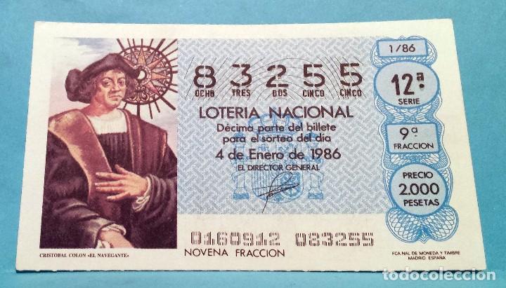 Loter&iacute;a nacional: LOTER&Iacute;A NACIONAL - 1986 - - CRISTOBAL COLON &laquo;EL NAVEGANTE