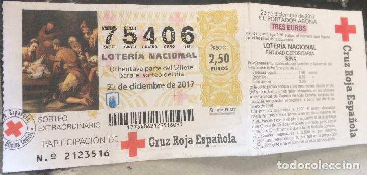 National Spanish Lottery: Participaci&oacute;n de Loter&iacute;a de Navidad a&ntilde;o 2021 de Cruz Roja Espa&ntilde;ola. Buen estado.