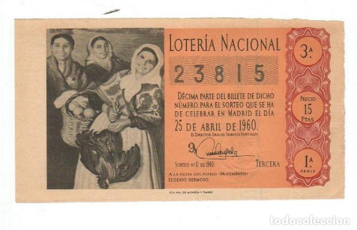 National Spanish Lottery: LOTERIA A&Ntilde;O 1960 SORTEO 12