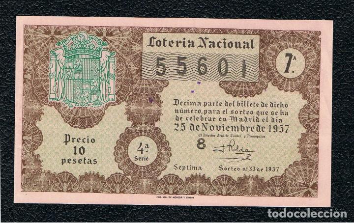 National Spanish Lottery: DECIMO LOTERIA NACIONAL A&Ntilde;O 1957 SORTEO 33