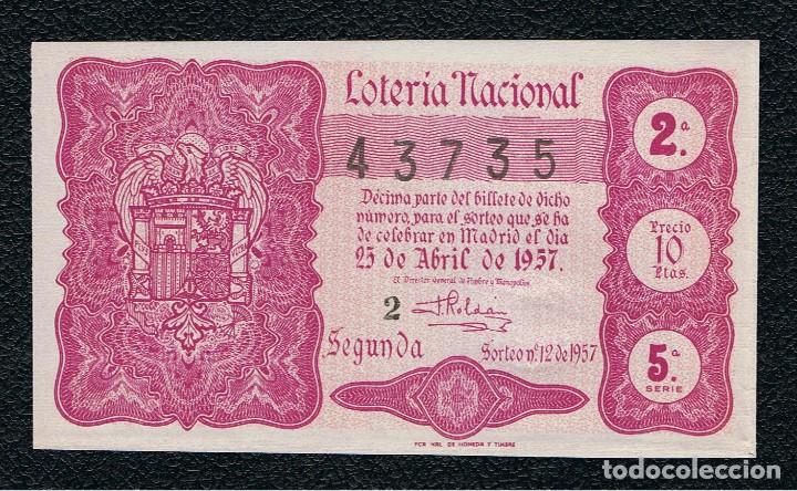 Nationale spanische Lotterie: LOTERIA A&Ntilde;O 1957 SORTEO 12