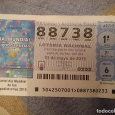Lotería Nacional: BOLETO LOTERIA NACIONAL - 88738 - 23 MAYO 2015