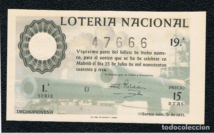 National Spanish Lottery: LOTERIA A&Ntilde;O 1943 SORTEO 21