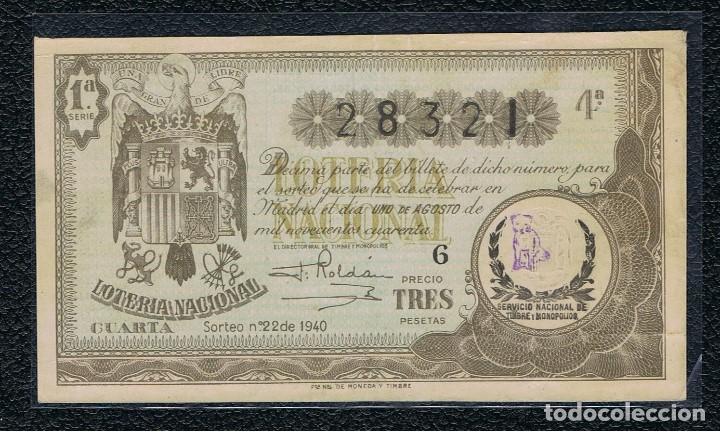 Loterie Nationale: Loteria A&ntilde;o 1940 Sorteo 22