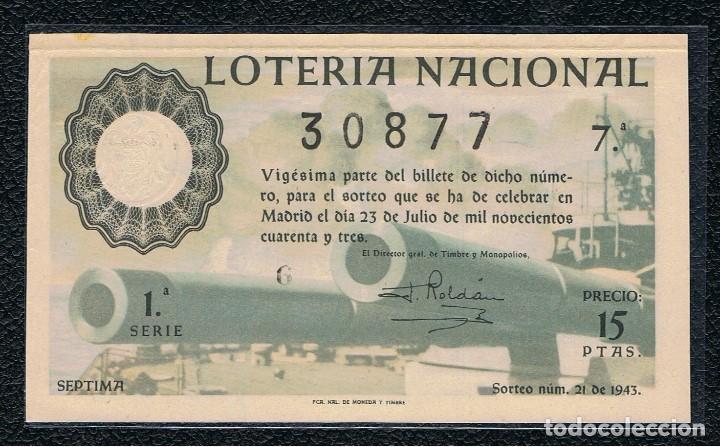 National Spanish Lottery: LOTERIA A&Ntilde;O 1943 SORTEO 21