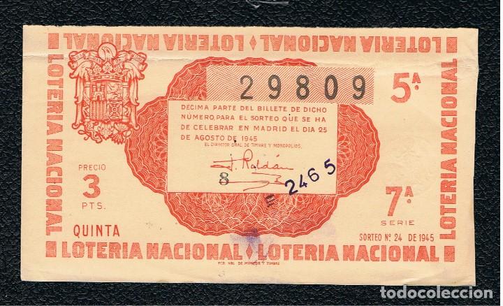 National Spanish Lottery: LOTERIA A&Ntilde;O 1945 SORTEO 24