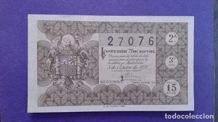 Loter&iacute;a nacional: decimo de 1951 sorteo 28 - Foto 1