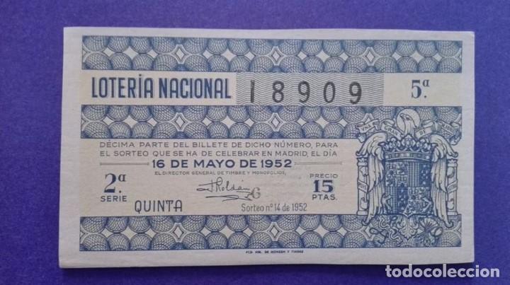 Loter&iacute;a nacional: decimo de 1952  sorteo 14 - Foto 1