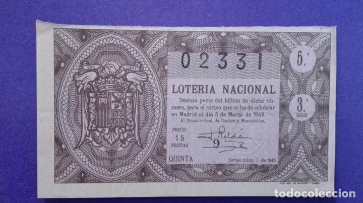 Nationale spanische Lotterie: decimo de 1948 sorteo 7