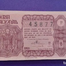 Lotería Nacional: DECIMO DE 1949 SORTEO 34