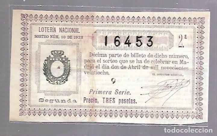 Lotteria Nationale Spagnola: LOTERIA NACIONAL. SORTEO N&ordm; 10 DE 1928. MADRID. PERFECTO ESTADO. VER.