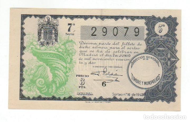 Nationale spanische Lotterie: Loteria A&ntilde;o 1942 Sorteo 16