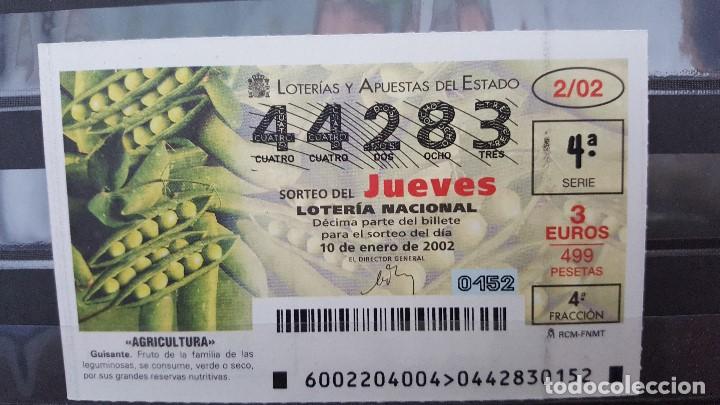 Loter&iacute;a Nacional: Loteria Nacional. Agricultura. Guisante. Sorteo 2/02. Jueves 10 de Enero de 2002. .N&ordm; 44283