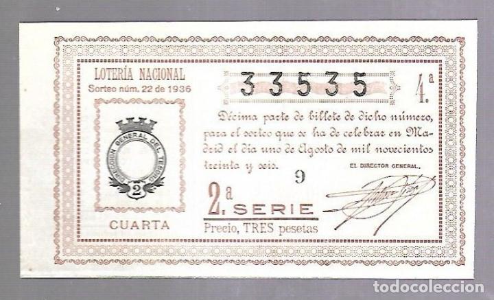 Loterie Nationale: LOTERIA NACIONAL. SORTEO N&ordm; 22 DE 1936. MADRID. VER