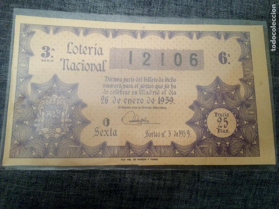 Loter&iacute;a nacional: Sorteo 3 de 1959 - Foto 1