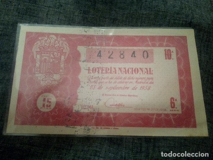 Loter&iacute;a nacional: Sorteo 27 de 1958 - Foto 1