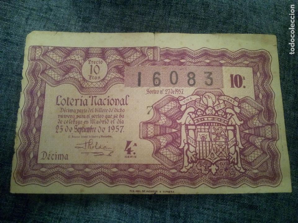 Loter&iacute;a nacional: Sorteo 27 de 1957 - Foto 1